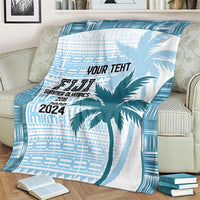 Custom Fiji Rugby Blanket History Champions World Cup 7s - Bllue LT9 - Polynesian Pride