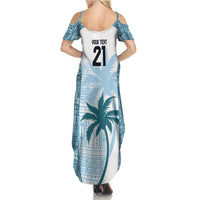 Custom Fiji Rugby Family Matching Summer Maxi Dress and Hawaiian Shirt History Champions World Cup 7s - Bllue LT9 - Polynesian Pride