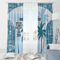 Custom Fiji Rugby Window Curtain History Champions World Cup 7s - Bllue