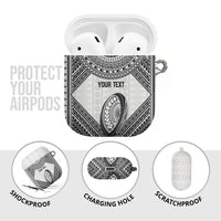 Custom Rugby Fiji National Heritage AirPods Case White Traditional Masi Inspired