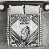 Custom Rugby Fiji National Heritage Bedding Set White Traditional Masi Inspired