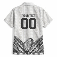 Custom Rugby Fiji National Heritage Hawaiian Shirt White Traditional Masi Inspired