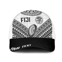 Personalised Rugby Fiji National Heritage Mesh Trucker Cap White Traditional Masi Inspired