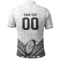 Custom Rugby Fiji National Heritage Polo Shirt White Traditional Masi Inspired LT9 - Polynesian Pride