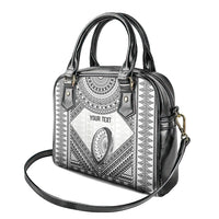 Custom Rugby Fiji National Heritage Shoulder Handbag White Traditional Masi Inspired