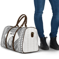 Custom Rugby Fiji National Heritage Travel Bag White Traditional Masi Inspired