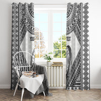 Custom Rugby Fiji National Heritage Window Curtain White Traditional Masi Inspired