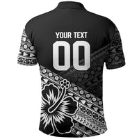 Custom Rugby Fiji Polo Shirt Black Traditional Masi Inspired LT9 - Polynesian Pride