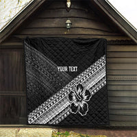 Custom Rugby Fiji Quilt Black Traditional Masi Inspired