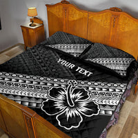 Custom Rugby Fiji Quilt Bed Set Black Traditional Masi Inspired