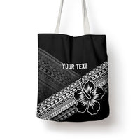 Custom Rugby Fiji Tote Bag Black Traditional Masi Inspired