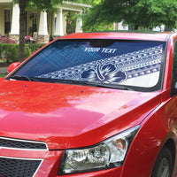 Custom Rugby Fiji Auto Sun Shade Blue Traditional Masi Inspired