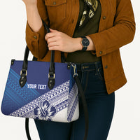 Custom Rugby Fiji Leather Bag Blue Traditional Masi Inspired