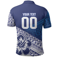 Custom Rugby Fiji Polo Shirt Blue Traditional Masi Inspired LT9 - Polynesian Pride