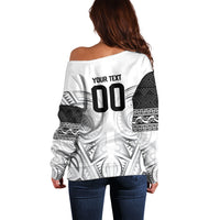 Custom Rugby New Zealand Black Fern Off Shoulder Sweater Niho Taniwha Inspired