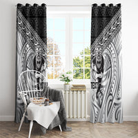 Custom Rugby New Zealand Black Fern Window Curtain Niho Taniwha Inspired