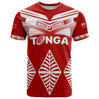 Custom Tonga Rugby T Shirt Proud Tongan Ngatu Kupesi World Cup 2023 No1 LT9 White - Polynesian Pride