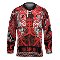 Aotearoa Iwi Ngapuhi Hockey Jersey Maori Wharenui House Tribal Pattern LT9 Unisex Red - Polynesian Pride