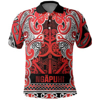 Aotearoa Iwi Ngapuhi Polo Shirt Maori Wharenui House Tribal Pattern LT9 Red - Polynesian Pride