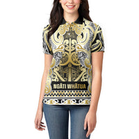 Aotearoa Iwi Ngati Whatua Women Polo Shirt Maori Wharenui House Tribal Pattern LT9 - Polynesian Pride