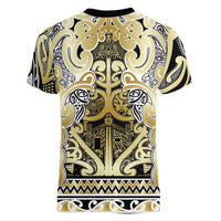 Aotearoa Iwi Ngati Whatua Women V-Neck T-Shirt Maori Wharenui House Tribal Pattern LT9 - Polynesian Pride