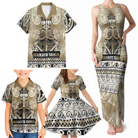 Aotearoa Iwi Waikato Tainui Family Matching Tank Maxi Dress and Hawaiian Shirt Maori Wharenui House Tribal Pattern LT9 - Polynesian Pride