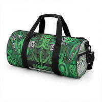 Aotearoa Iwi Ngati Maniapoto Duffle Bag Maori Wharenui House Tribal Pattern
