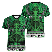 Aotearoa Iwi Ngati Maniapoto Women V-Neck T-Shirt Maori Wharenui House Tribal Pattern LT9 - Polynesian Pride