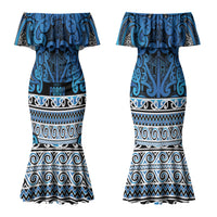Aotearoa Iwi Ngati Porou Couples Matching Mermaid Dress and Long Sleeve Button Shirt Maori Wharenui House Tribal Pattern LT9 - Polynesian Pride