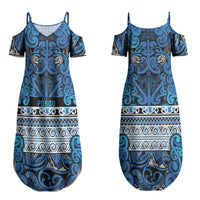 Aotearoa Iwi Ngati Porou Couples Matching Summer Maxi Dress and Long Sleeve Button Shirt Maori Wharenui House Tribal Pattern LT9 - Polynesian Pride