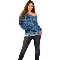 Aotearoa Iwi Ngati Porou Off Shoulder Sweater Maori Wharenui House Tribal Pattern LT9 - Polynesian Pride