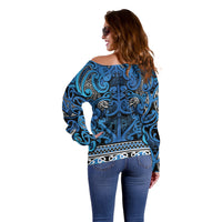 Aotearoa Iwi Ngati Porou Off Shoulder Sweater Maori Wharenui House Tribal Pattern LT9 - Polynesian Pride