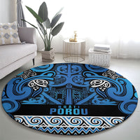 Aotearoa Iwi Ngati Porou Round Carpet Maori Wharenui House Tribal Pattern LT9 - Polynesian Pride
