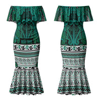 Aotearoa Iwi Ngai Tahu Couples Matching Mermaid Dress and Hawaiian Shirt Maori Wharenui House Tribal Pattern LT9 - Polynesian Pride