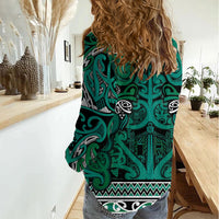 Aotearoa Iwi Ngai Tahu Women Casual Shirt Maori Wharenui House Tribal Pattern LT9 - Polynesian Pride
