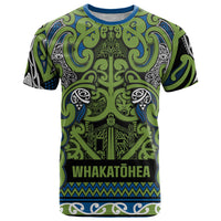 Aotearoa Iwi Whakatohea T Shirt Maori Wharenui House Tribal Pattern LT9 Olive green - Polynesian Pride