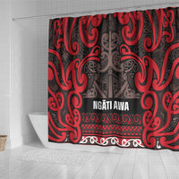 Aotearoa Iwi Ngati Awa Shower Curtain Maori Wharenui House Tribal Pattern LT9 - Polynesian Pride