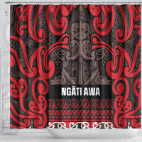 Aotearoa Iwi Ngati Awa Shower Curtain Maori Wharenui House Tribal Pattern LT9 - Polynesian Pride