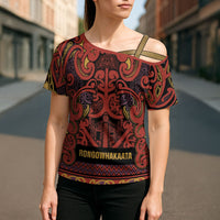 Aotearoa Iwi Rongowhakaata Cross Shoulder Shirt Maori Wharenui House Tribal Pattern LT9 - Polynesian Pride
