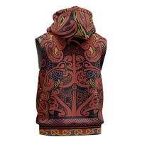 Aotearoa Iwi Rongowhakaata Sleeveless Hoodie Maori Wharenui House Tribal Pattern LT9 - Polynesian Pride
