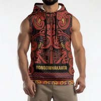 Aotearoa Iwi Rongowhakaata Sleeveless Hoodie Maori Wharenui House Tribal Pattern LT9 - Polynesian Pride