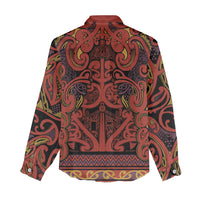 Aotearoa Iwi Rongowhakaata Women Casual Shirt Maori Wharenui House Tribal Pattern LT9 - Polynesian Pride