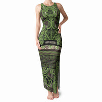 Aotearoa Iwi Ngati Raukawa Tank Maxi Dress Maori Wharenui House Tribal Pattern LT9 Women Olive green - Polynesian Pride