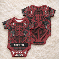 Aotearoa Iwi Ngati Toa Baby Onesie Maori Wharenui House Tribal Pattern
