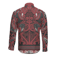 Aotearoa Iwi Ngati Toa Long Sleeve Button Shirt Maori Wharenui House Tribal Pattern LT9 - Polynesian Pride