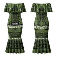 Aotearoa Iwi Ngāti Tama ki Taranaki Trust Couples Matching Mermaid Dress and Long Sleeve Button Shirt Maori Wharenui House Tribal Pattern LT9 - Polynesian Pride