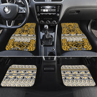 Aotearoa Iwi Ngāti Tama ki Te Waipounamu Trust Car Mats Maori Wharenui House Tribal Pattern LT9 Set 4pcs Gold - Polynesian Pride