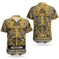 Aotearoa Iwi Ngāti Tama ki Te Waipounamu Trust Couples Matching Off The Shoulder Long Sleeve Dress and Hawaiian Shirt Maori Wharenui House Tribal Pattern LT9 - Polynesian Pride