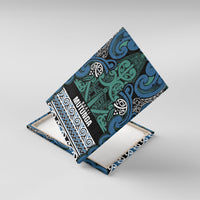 Aotearoa Iwi Ngati Mutunga Canvas Wall Art Maori Wharenui House Tribal Pattern LT9 With Frame Ocean Blue - Polynesian Pride