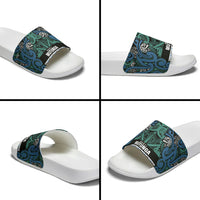 Aotearoa Iwi Ngati Mutunga Slide Sandals Maori Wharenui House Tribal Pattern LT9 - Polynesian Pride